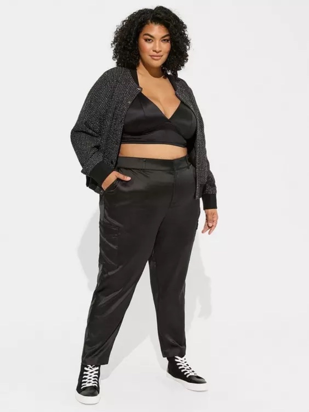 torrid Black Satin Jogger Pants